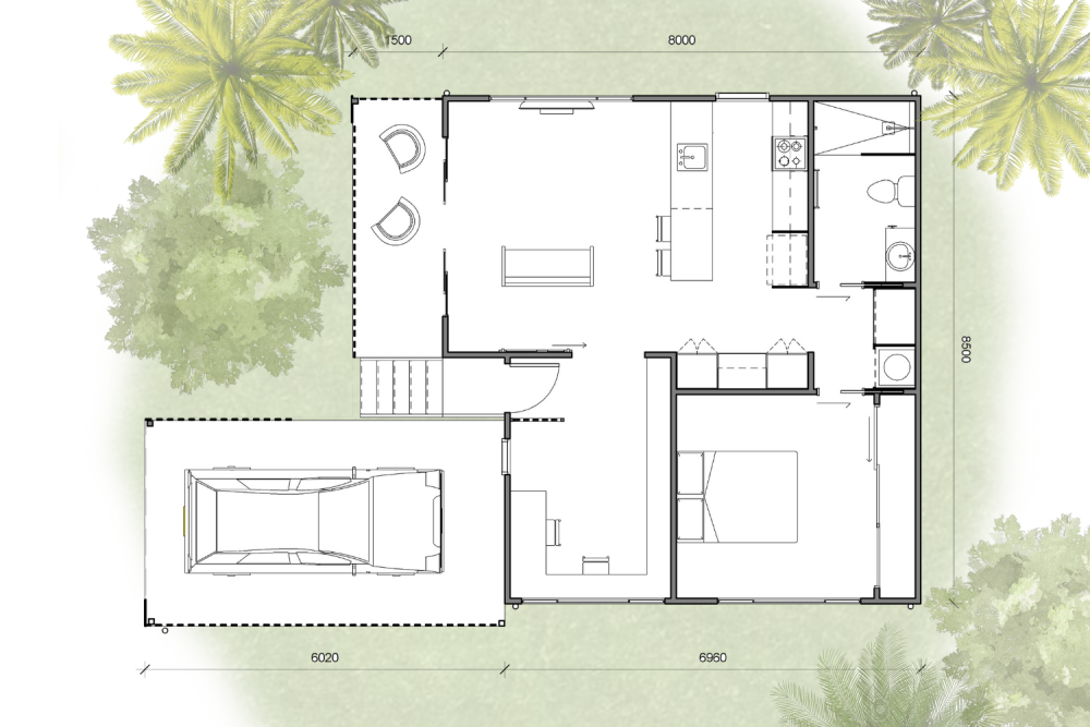 Floor Plan - Base Camp - 64sqm granny flat plans